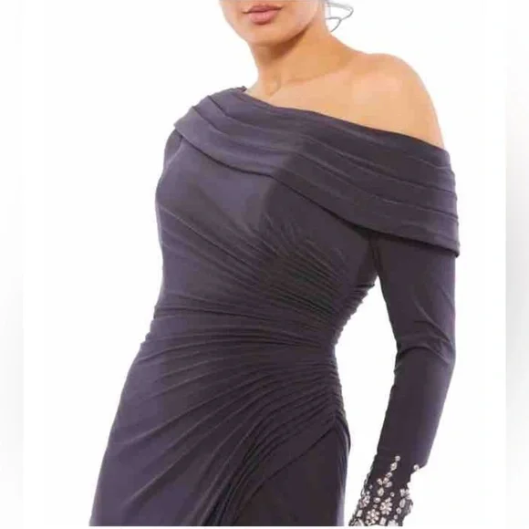 ieena for mac duggal fit & flare cocktail dress Cream Panel Flare Maxi Skirt – BLANK main image 0